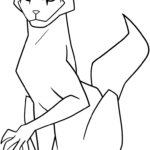 Black and white line art of a spooky cat with an arched back and wide eyes, designed for children to color.