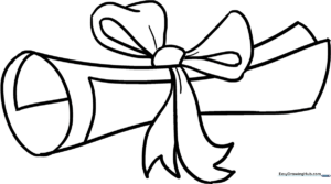 Clean line art of an ancient rolled parchment scroll, featuring clear outlines for easy coloring and space for creative patterns.