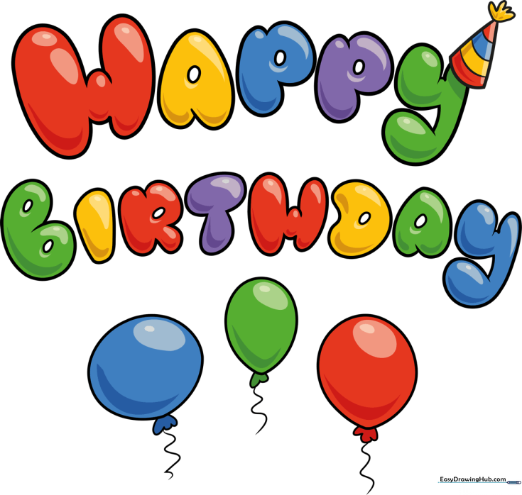 Happy Birthday in Bubble Letters