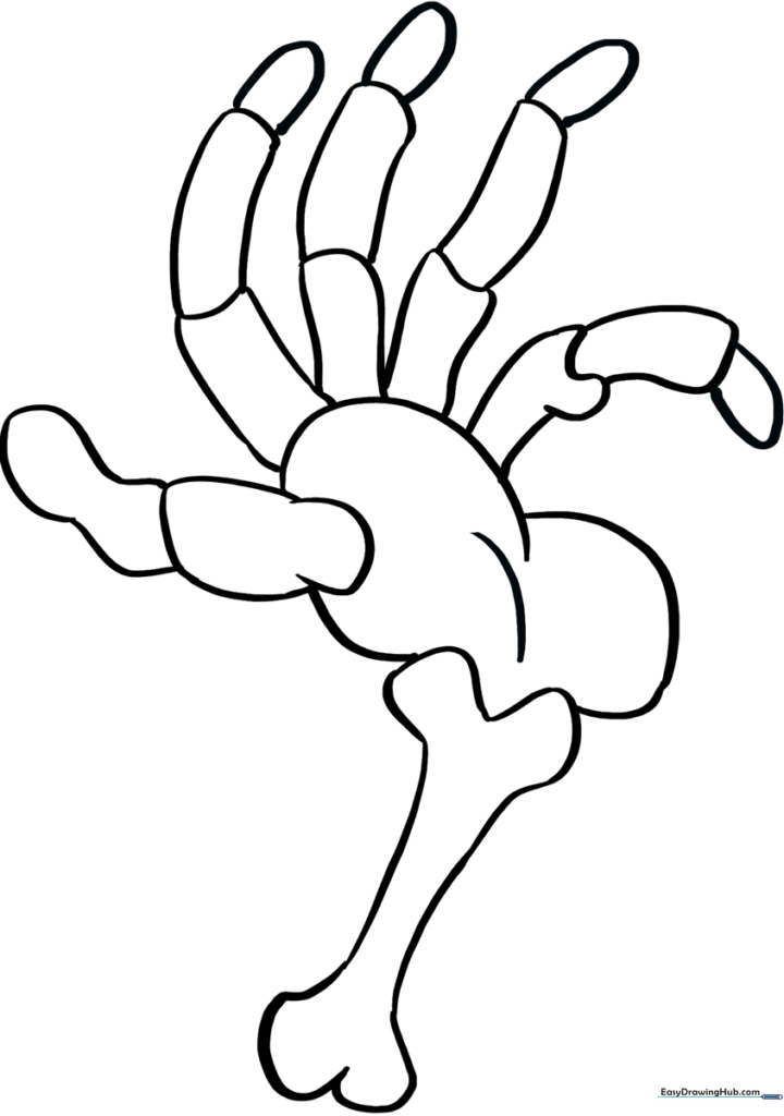 Skeleton Hand Coloring Sheet