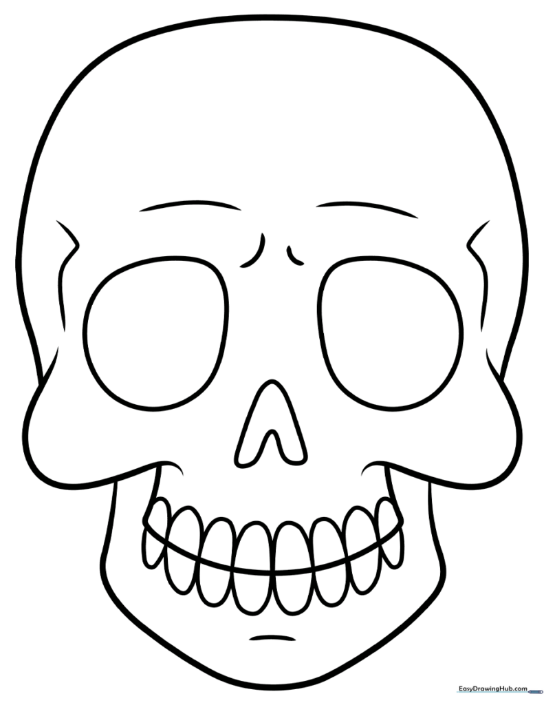 Easy Skeleton Face Coloring Sheet