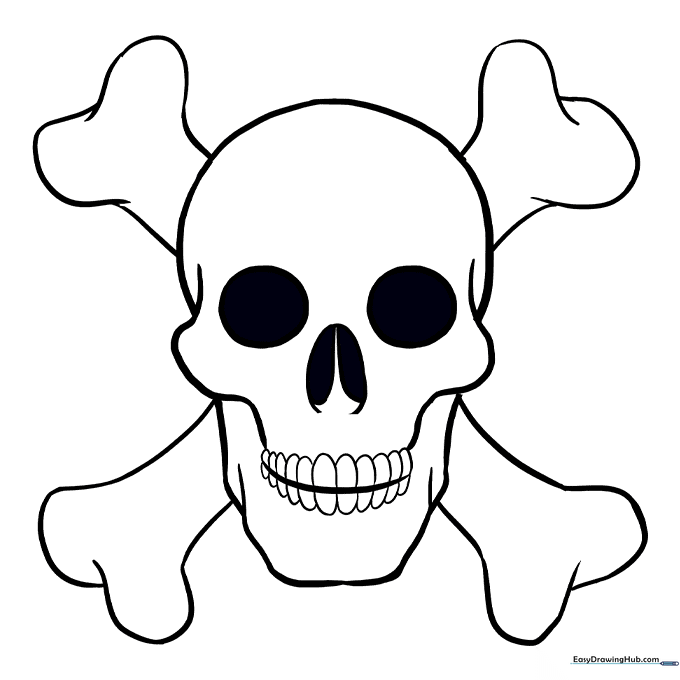 Skull and Crossbones Coloring Sheet