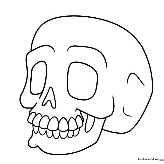 Cartoon Skull Coloring Sheet