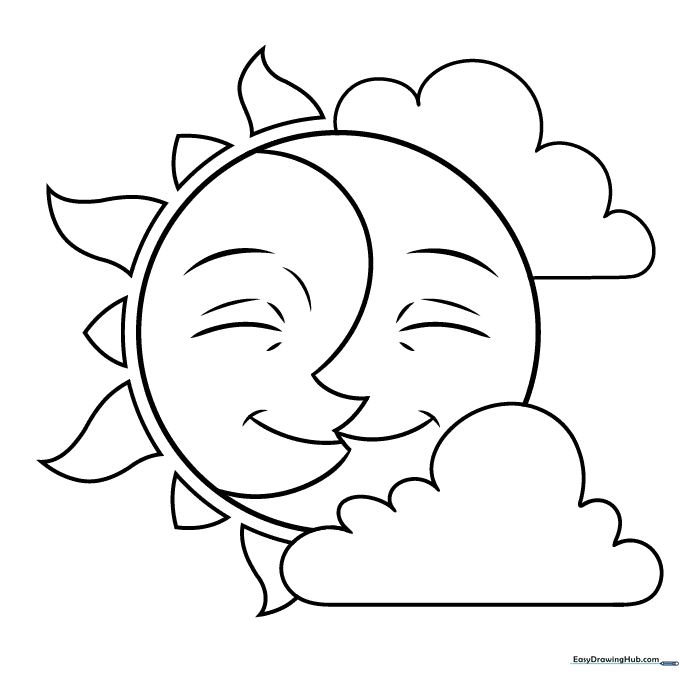 Sun and Moon Coloring Sheet
