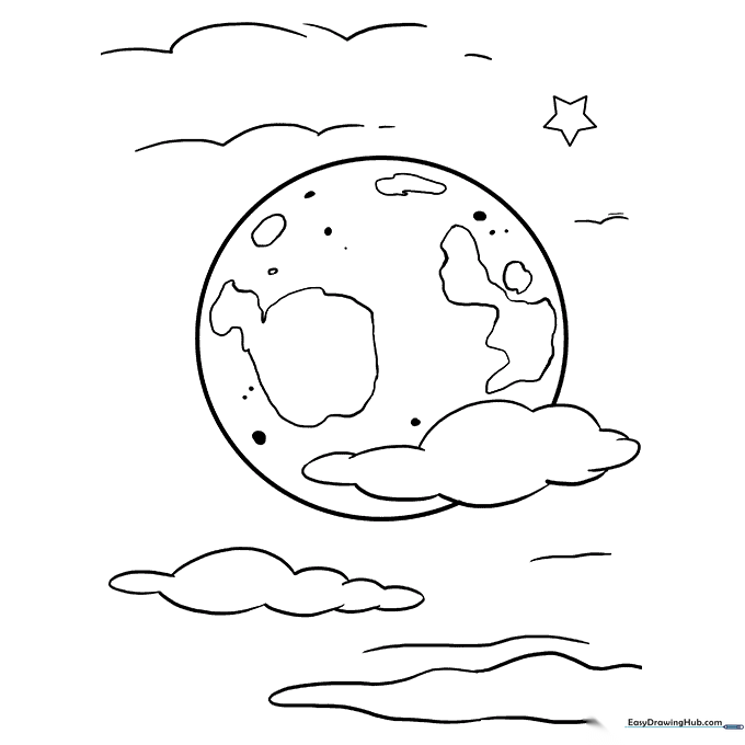 Moon Coloring Sheet