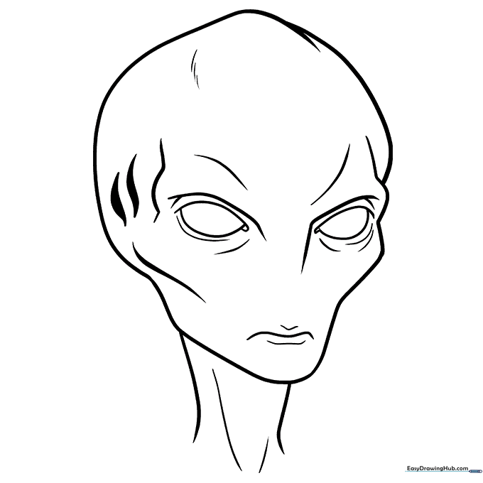 Alien Face Coloring Sheet