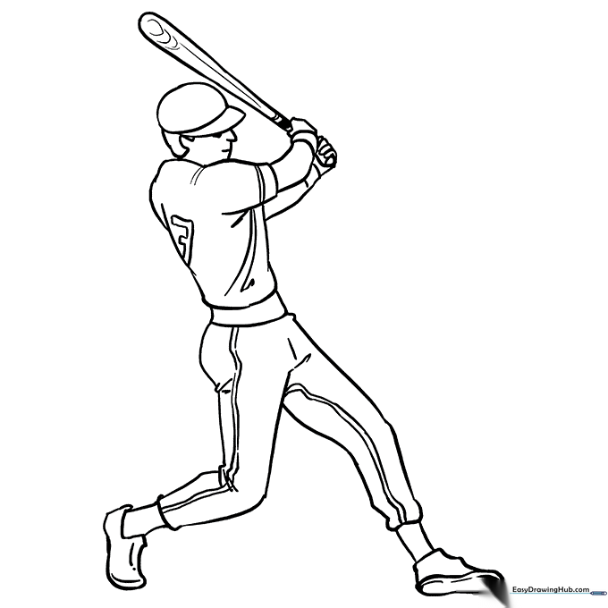 Baseball Player Coloring Sheet