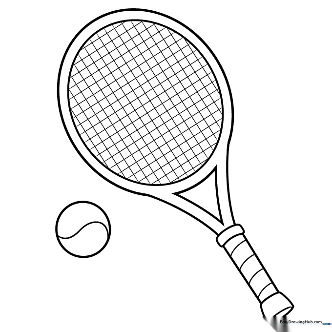 Tennis Racket and Ball Coloring Sheet