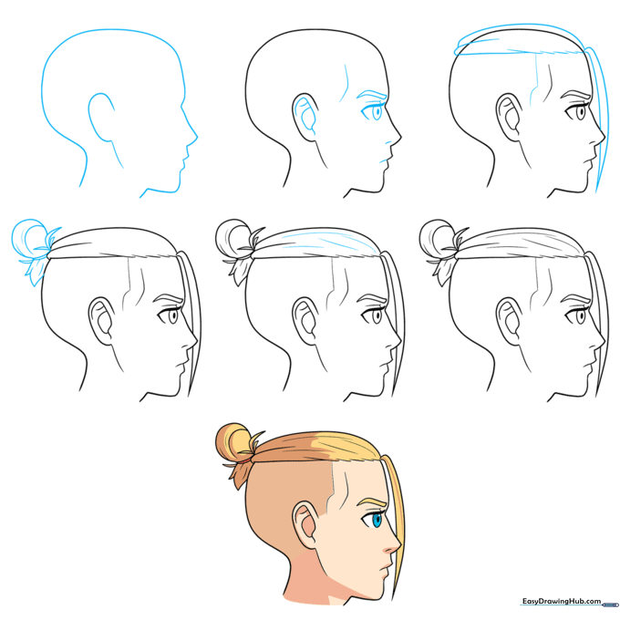 Anime Male Hair Step by Step