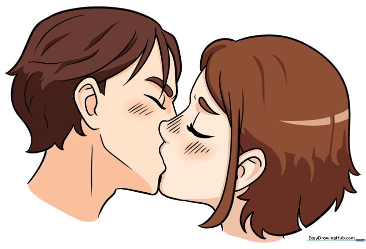 People Kissing - An Anime Kiss Drawing