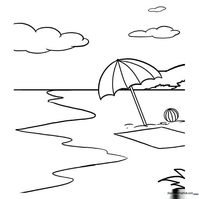 Beach Day Coloring Page