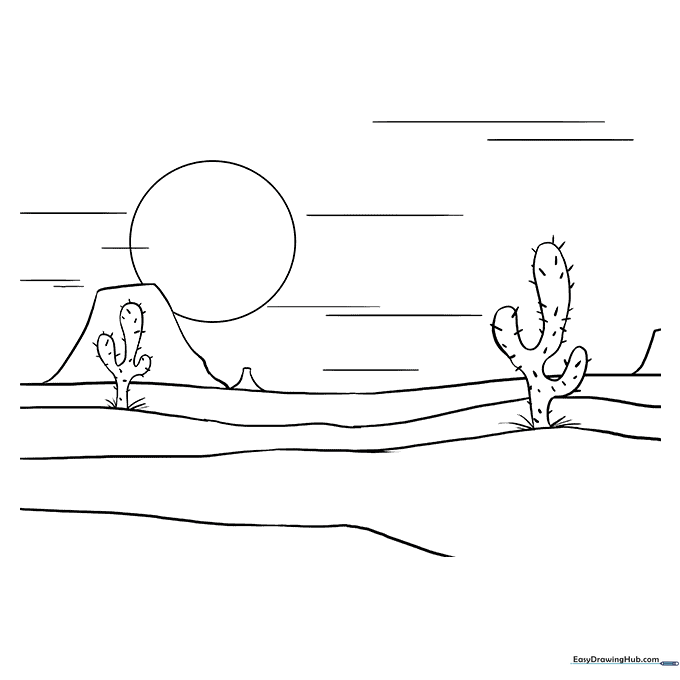 Desert Landscape Coloring Page