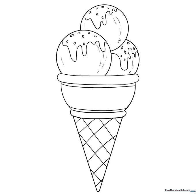 Ice Cream Cone Coloring Page