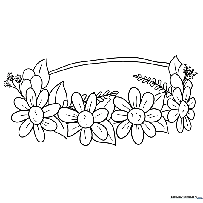 Flower Crown Coloring Page