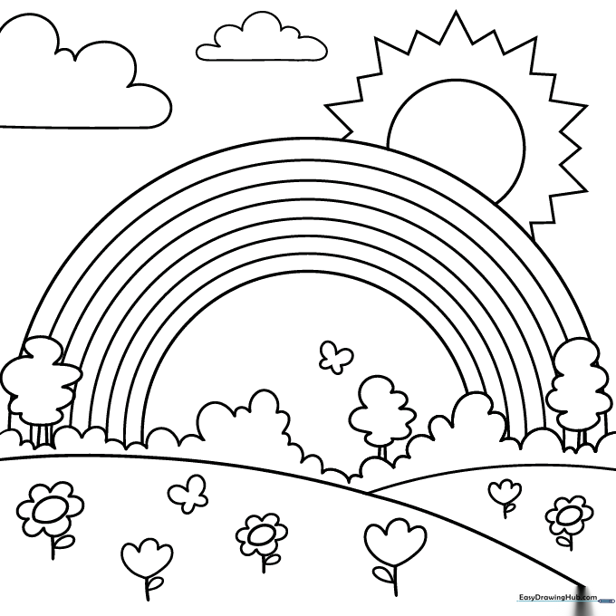 Rainbow for Kids Coloring Sheet