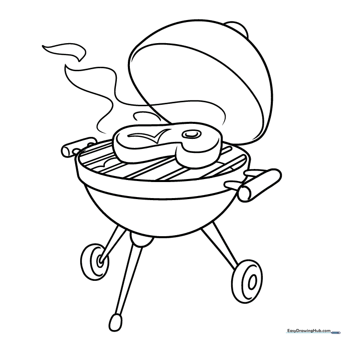 Barbeque Grill Coloring Sheet