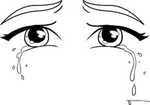 Black and white line art of a single teardrop, featuring clean outlines perfect for children to practice coloring within the lines.
