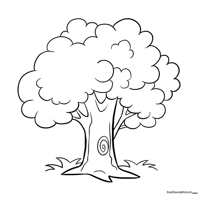 Cartoon Tree Coloring Sheet
