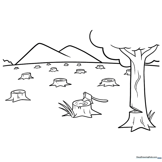 Deforestation Coloring Sheet