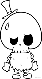 Black and white line art of Tycoco from The Monsters Labubu, featuring clean outlines perfect for children to color with markers or crayons.