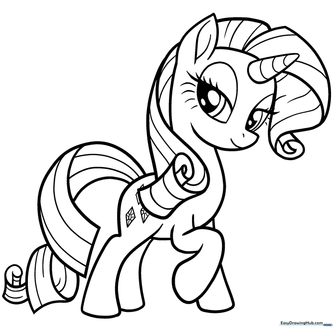 Rarity from My Little Pony Coloring Sheet