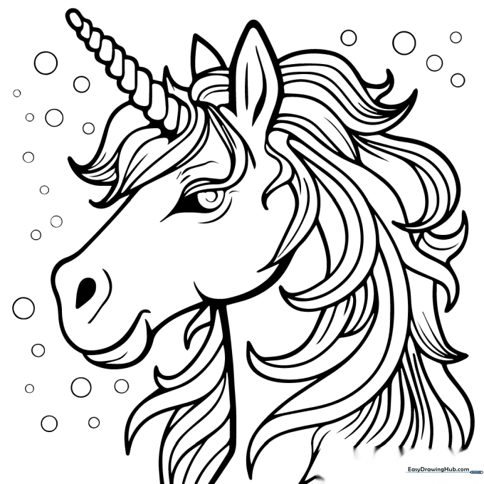 Goofy Unicorn Coloring Sheet