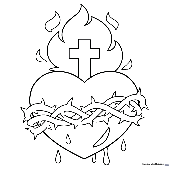 Sacred Heart Coloring Sheet