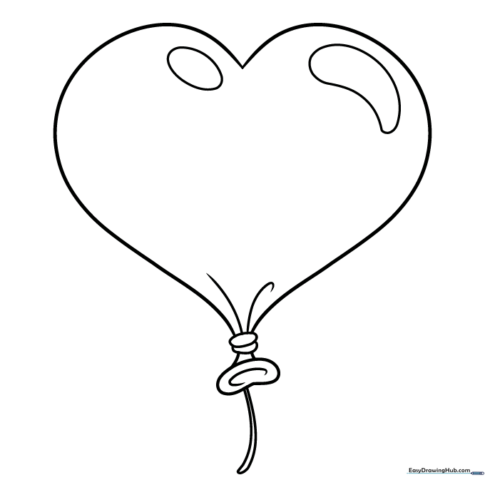 Heart Balloon Coloring Sheet