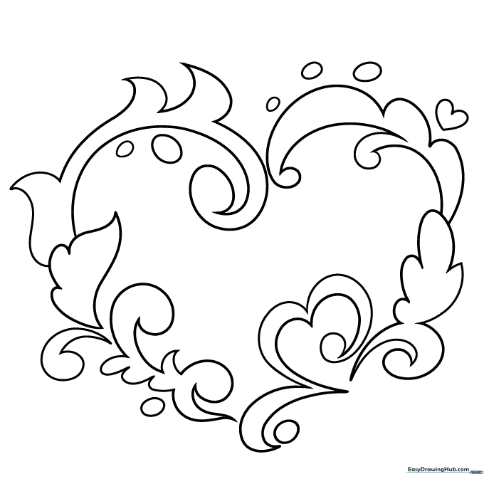 Fancy Heart Coloring Sheet