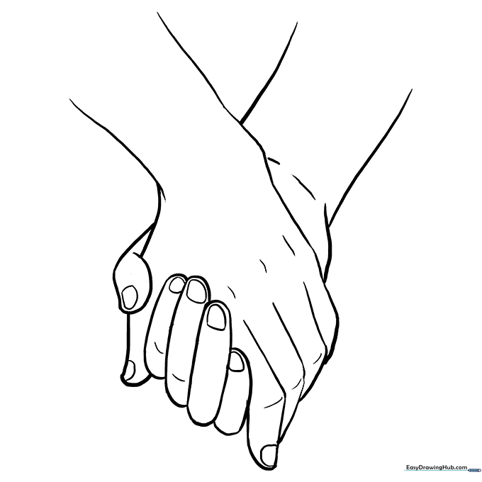 Holding Hands Coloring Sheet