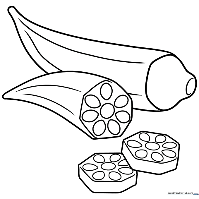 Lady Finger (Okra) Coloring Sheet