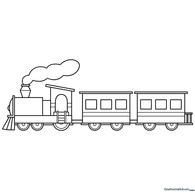 Steam Train Coloring Page