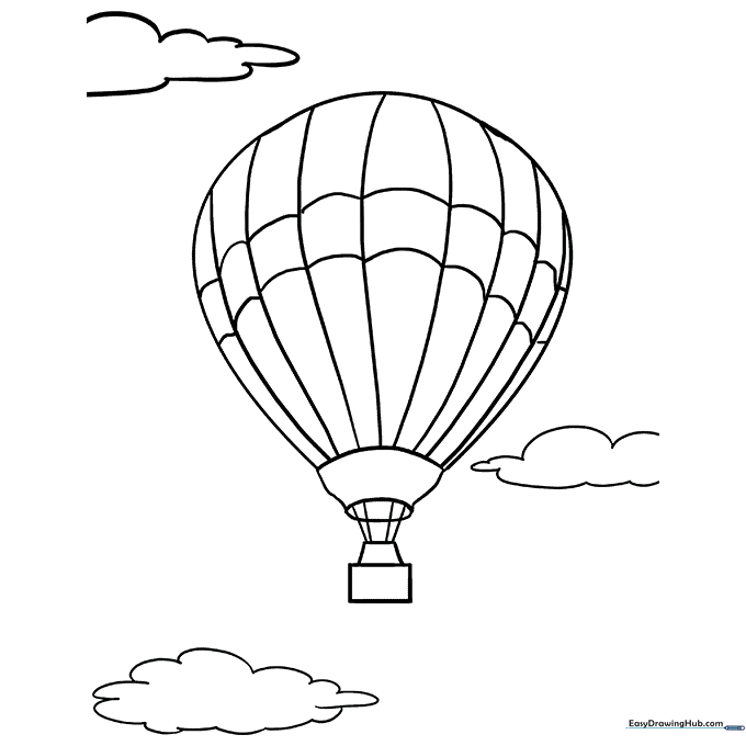 Hot Air Balloon Coloring Page