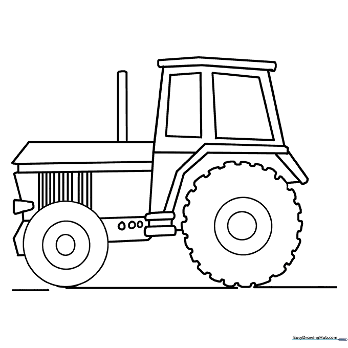 Farm Tractor Coloring Page