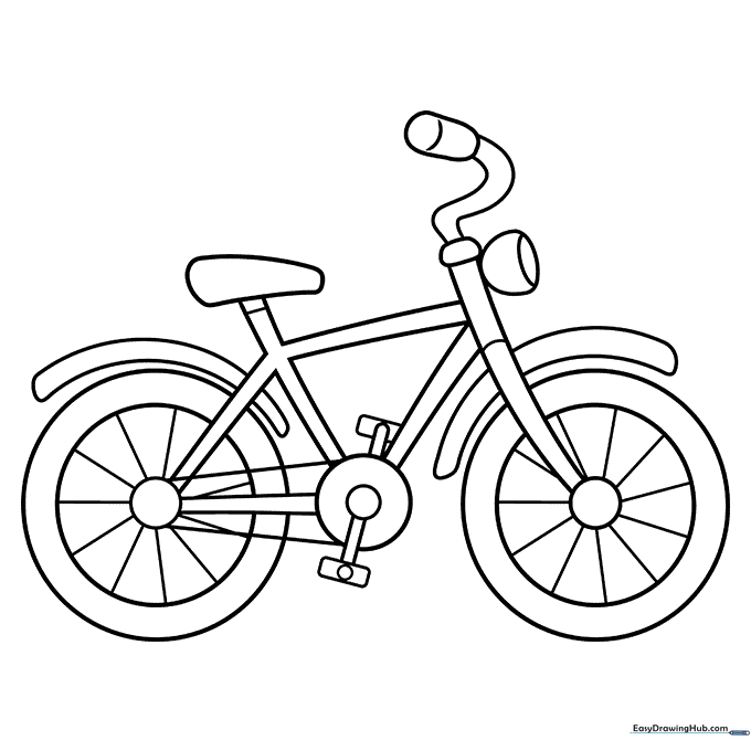 Cartoon Bicycle Coloring Page