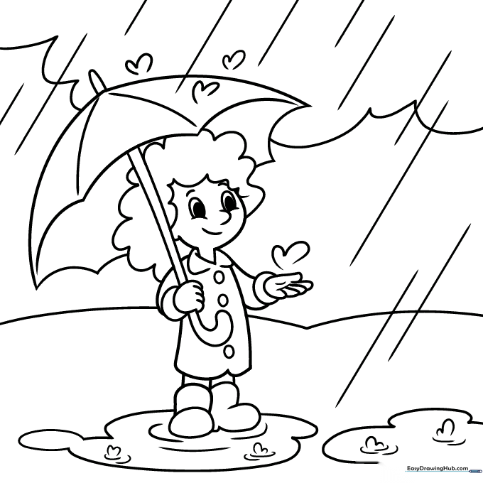 Rainy Day Coloring Sheet