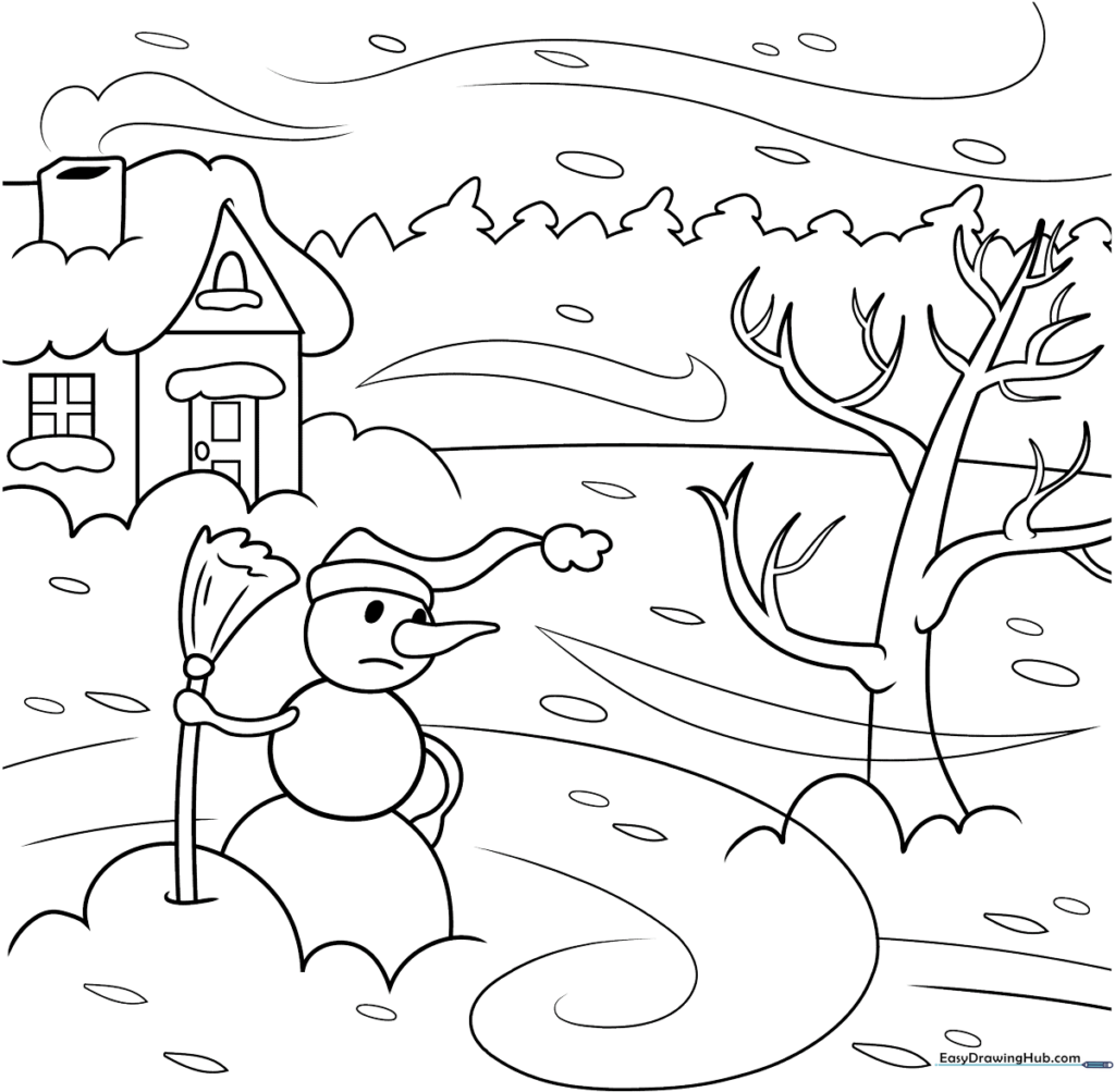 Winter Blizzard Scene