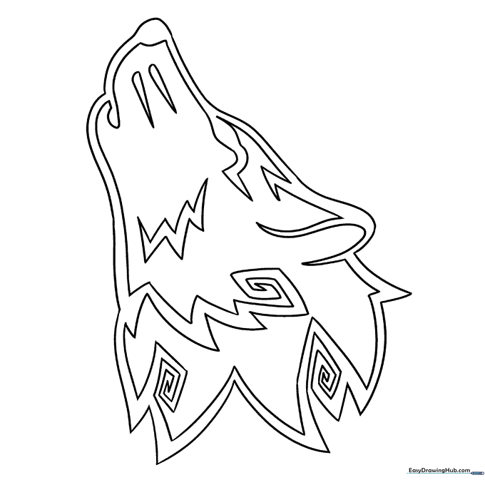 Tribal Pattern Wolf