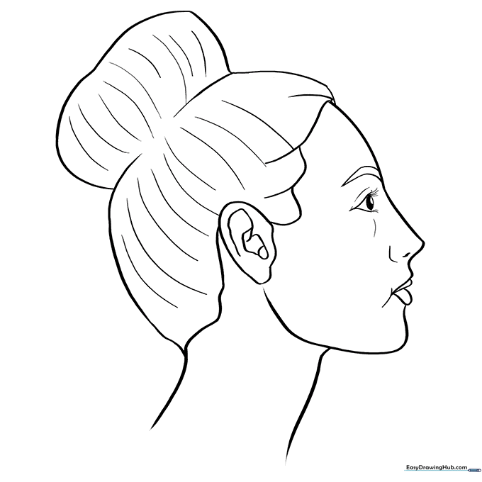 Woman Side Profile Coloring Sheet