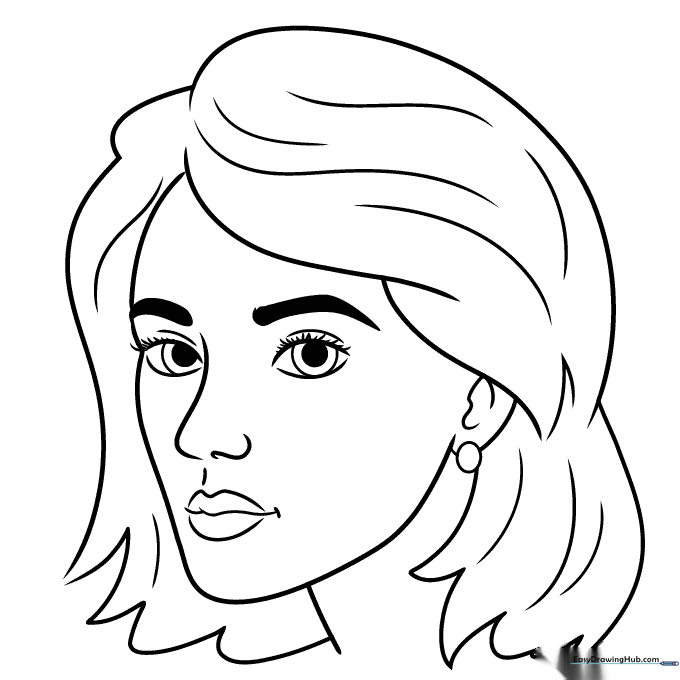 Face from 3/4 View Coloring Sheet