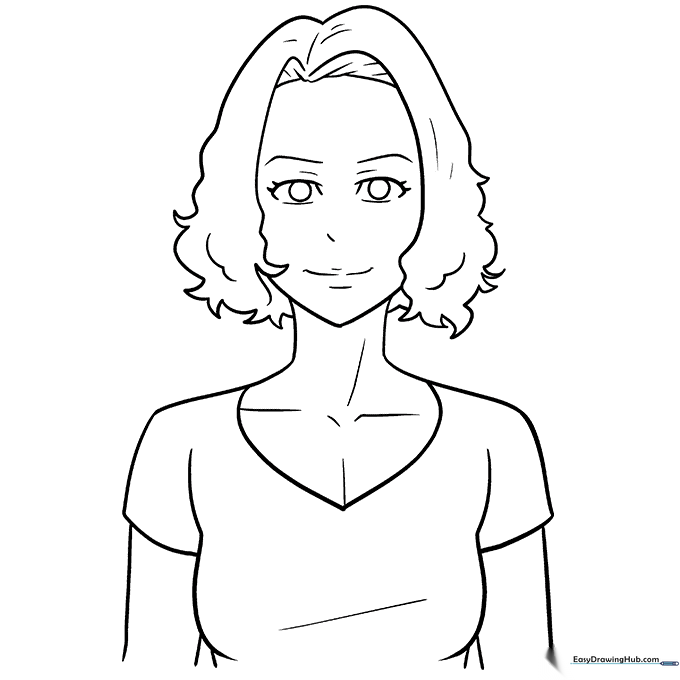 Adult Anime Woman Coloring Sheet