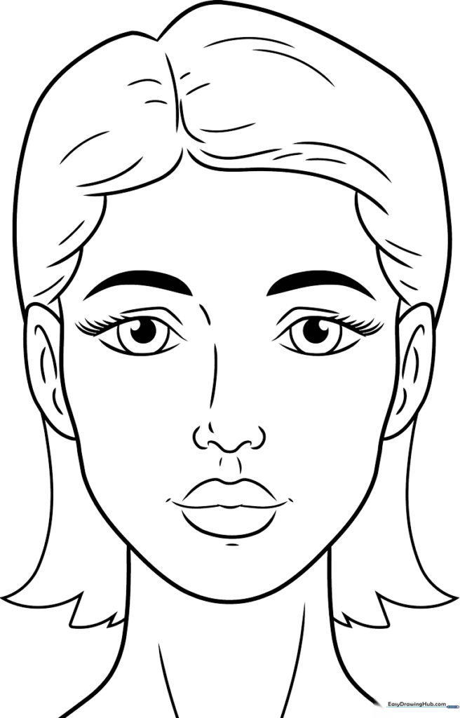 Elegant Face Portrait Coloring Page
