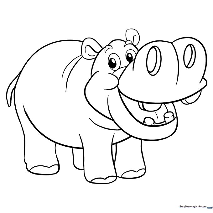 Hippo Coloring Sheet