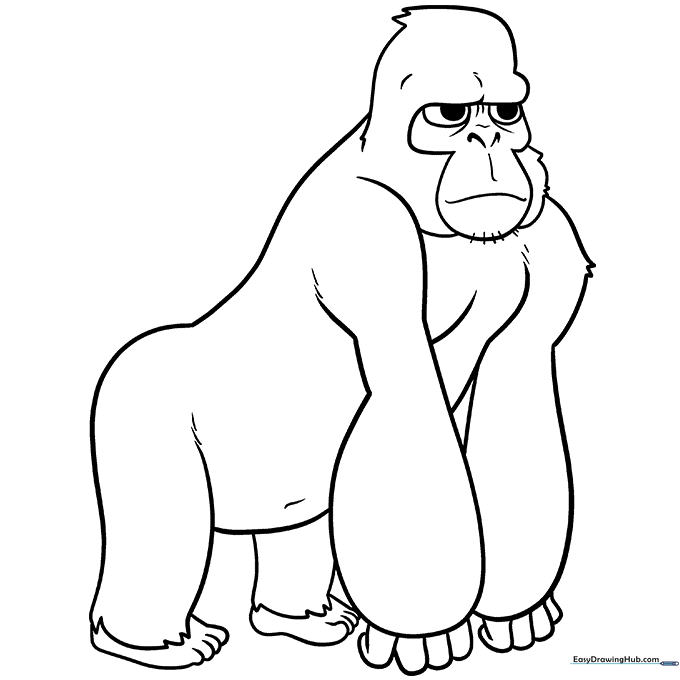 Cartoon Gorilla Coloring Sheet