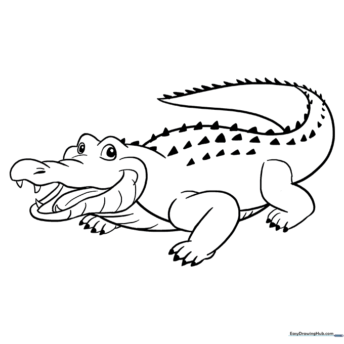 Alligator or Crocodile Coloring Sheet