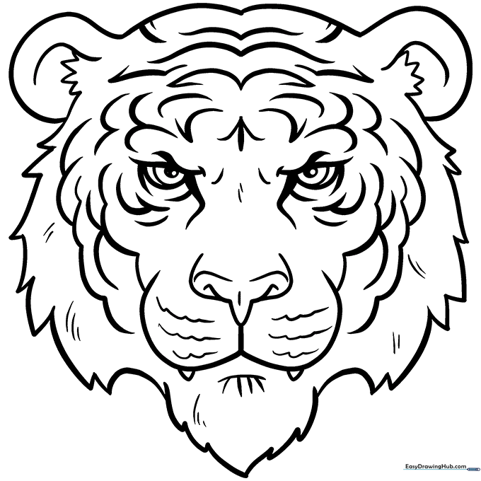 Tiger Face Coloring Sheet
