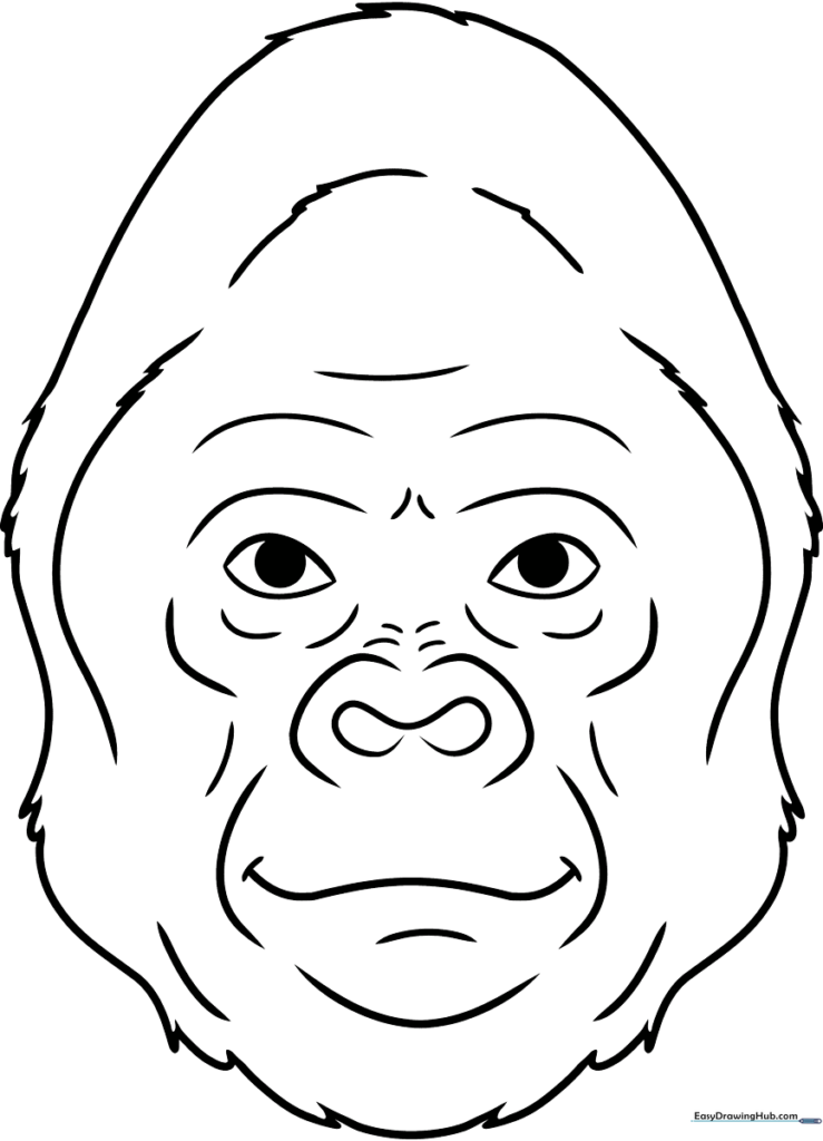 Gorilla Face Coloring Sheet